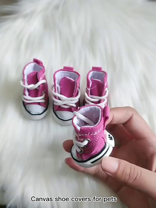 Denim Drawstring Dog Shoes for Small Pets