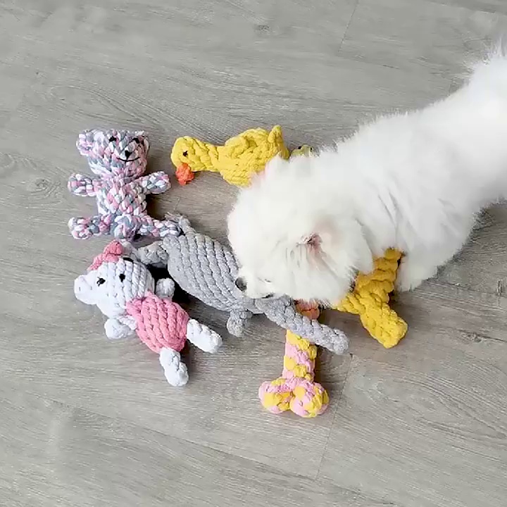 Cotton Rope Giraffe Chew Toy for Pets