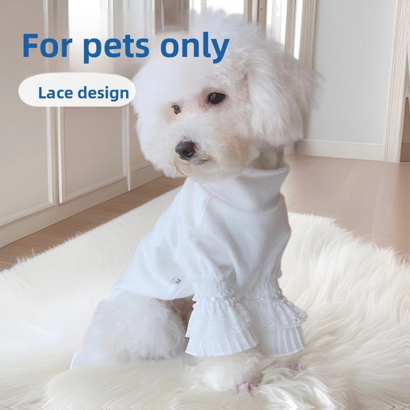 Elegant Lace Long Sleeved Dog Base Coat