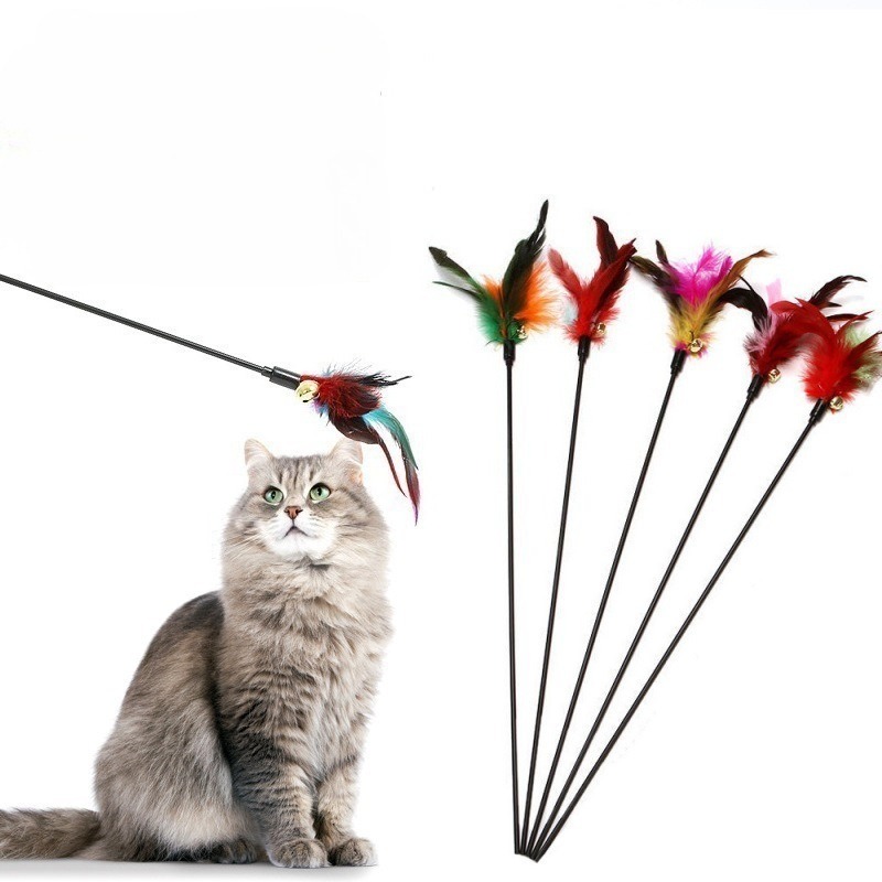 65cm Cat Teaser Stick with Feather and Bell