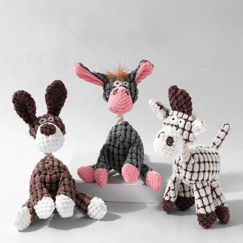 Squeaky Donkey Cow Dog Toy for Teeth Cleaning