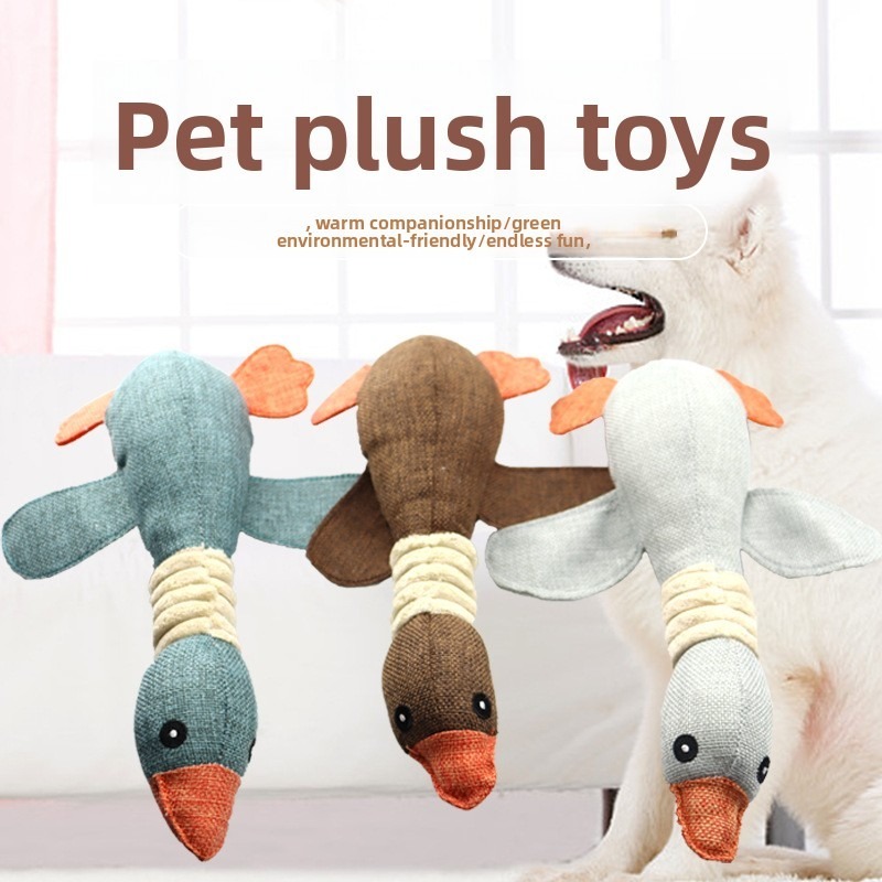 Sounding Linen Dog Chew Toy for Teeth Cleaning