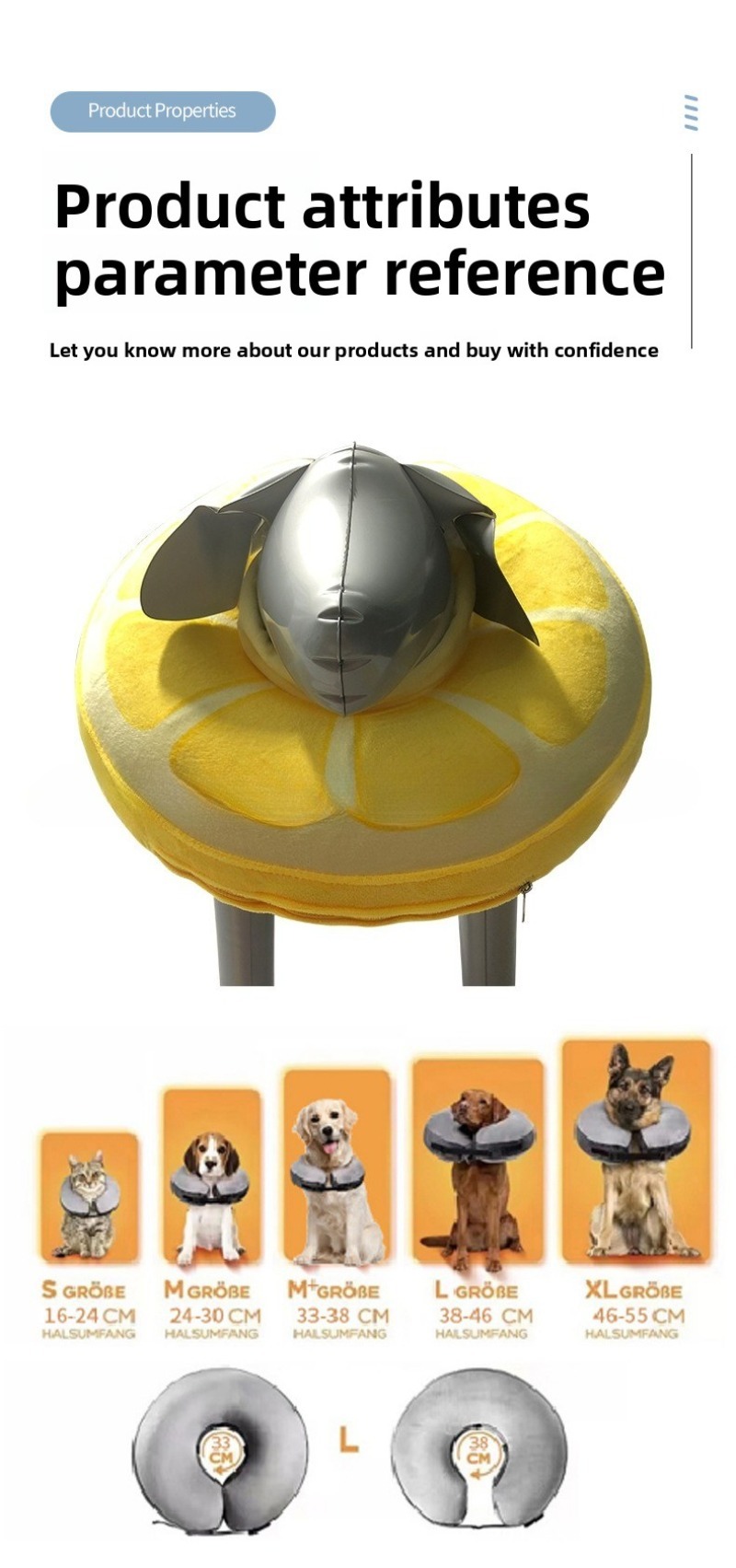 Dog Inflatable Recovery Collar Watermelon Shape