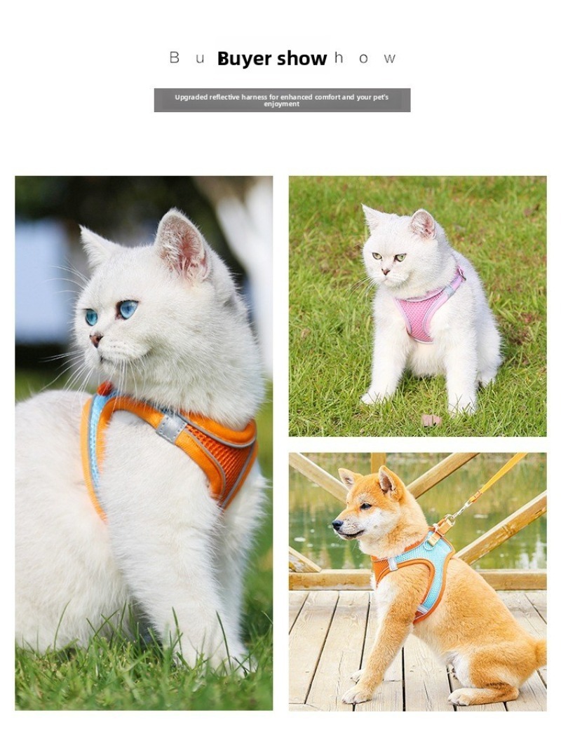 Dog Chest Harness Reflective Nylon Tank Style