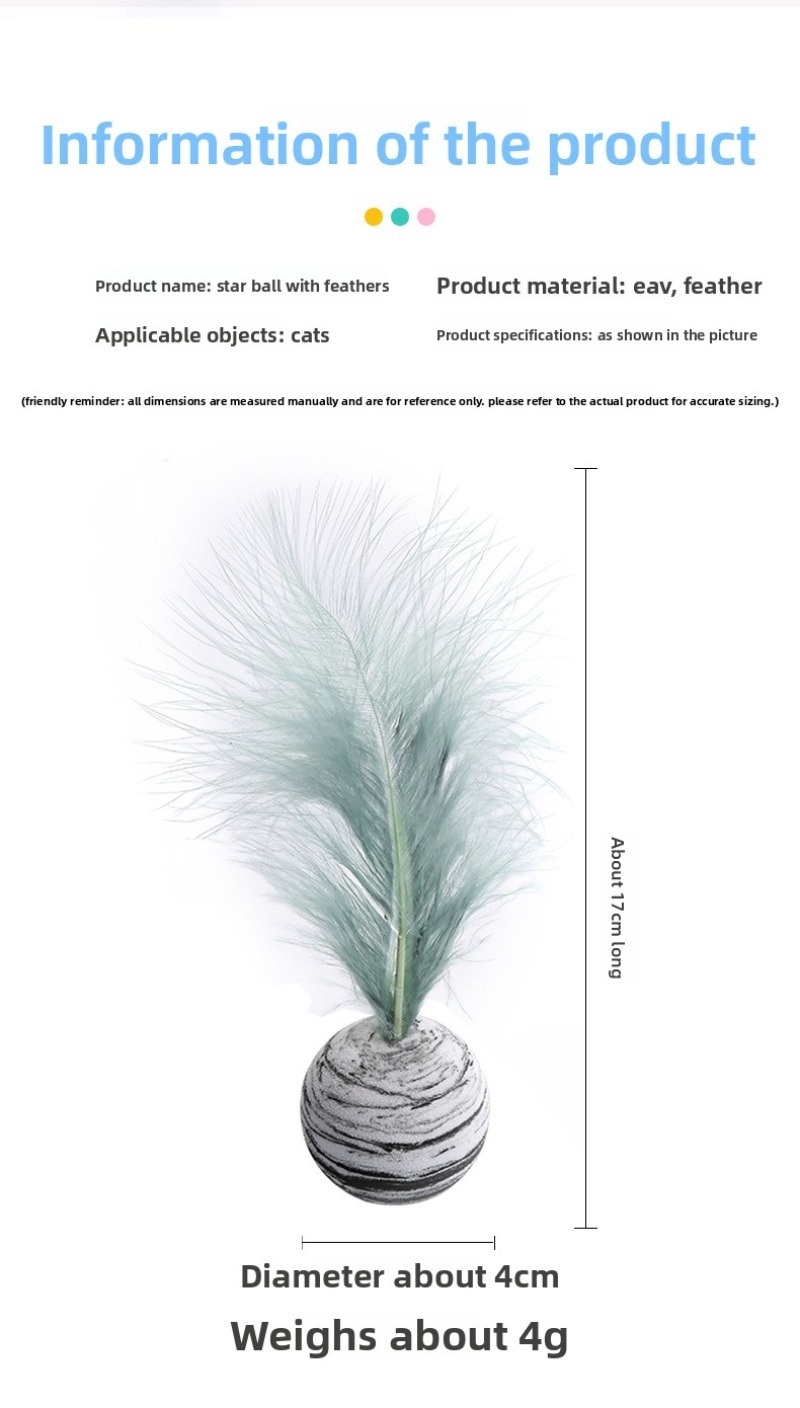 EVA Feather Cat Chew Ball Toy