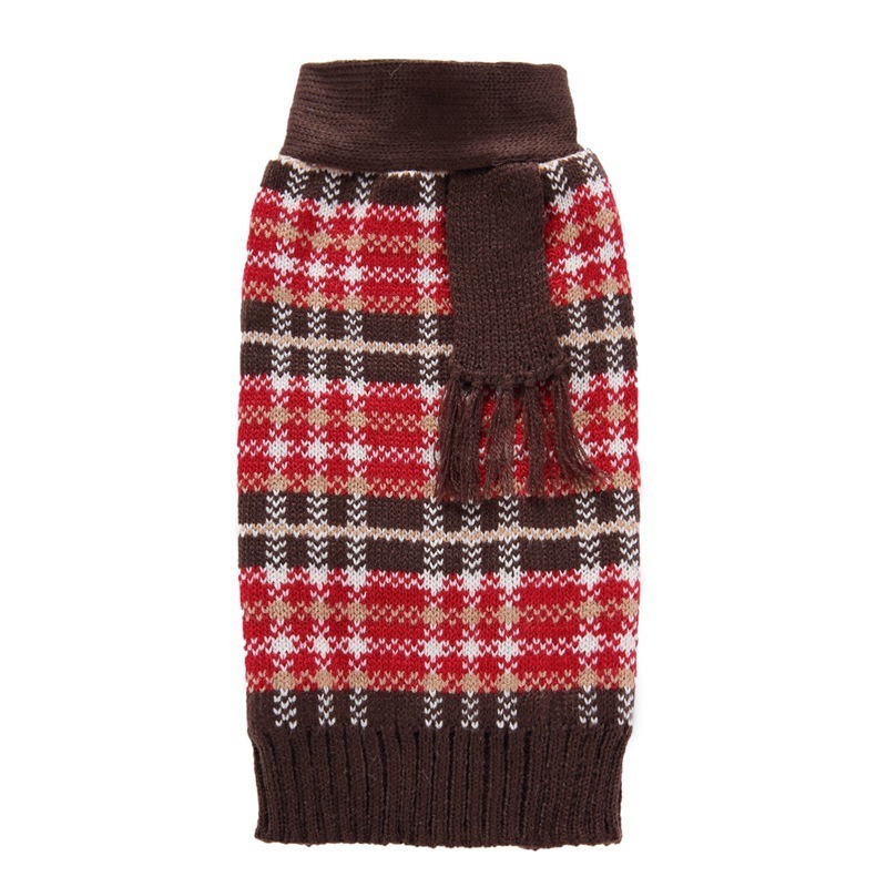 Plaid Polar Fleece Dog Pullover Sweater