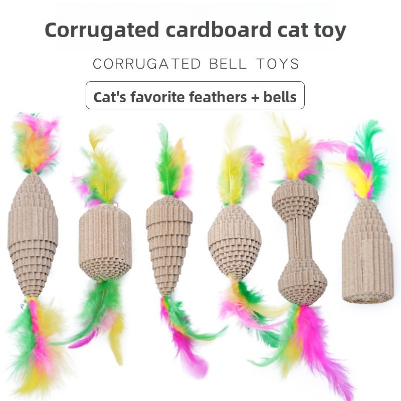 Eco-Friendly Cardboard Cat Toy with Bell