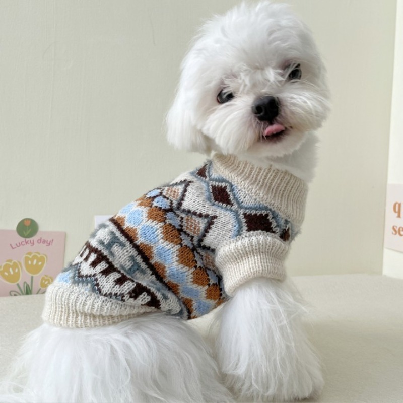 Cotton Two-Piece Dog Sweater with Bow Tie