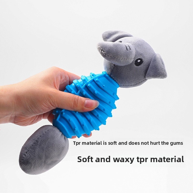 Sounding TPR Plush Dog Chew Toy for Teeth Cleaning