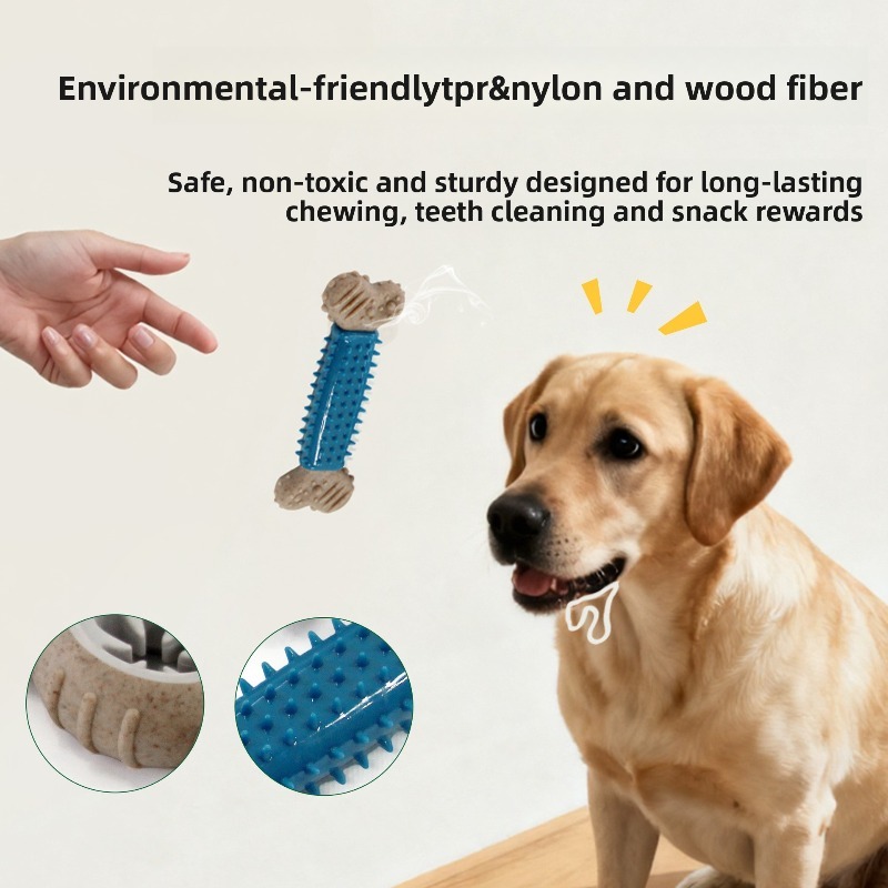 Wood Plastic TPR Dog Chew Toy for Teeth Cleaning