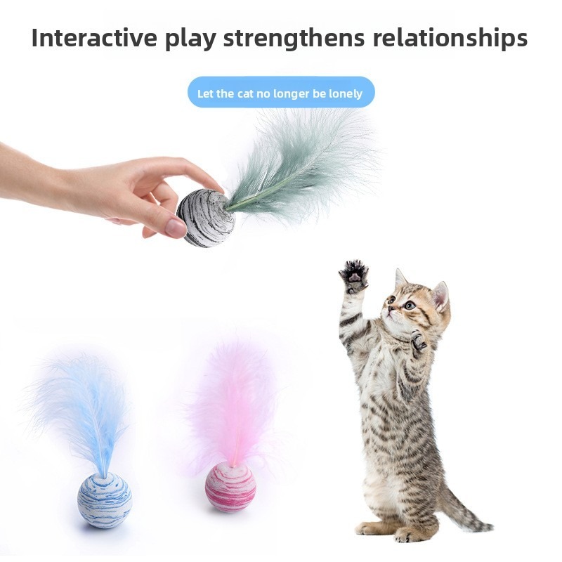 EVA Feather Cat Chew Ball Toy