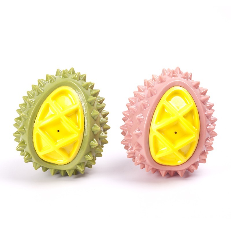 Durian Shape TPR Dog Chew Toy for Teeth Cleaning