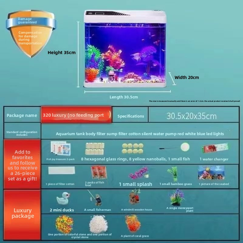 Luxury Aquarium with Bottom Cabinet and Silent Aerator