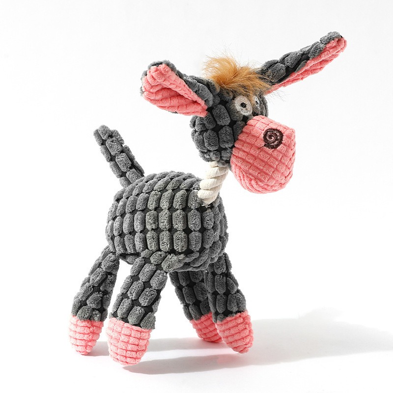 Squeaky Donkey Cow Dog Toy for Teeth Cleaning