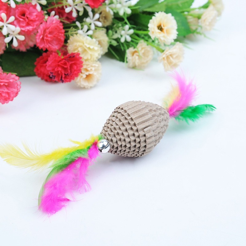 Eco-Friendly Cardboard Cat Toy with Bell