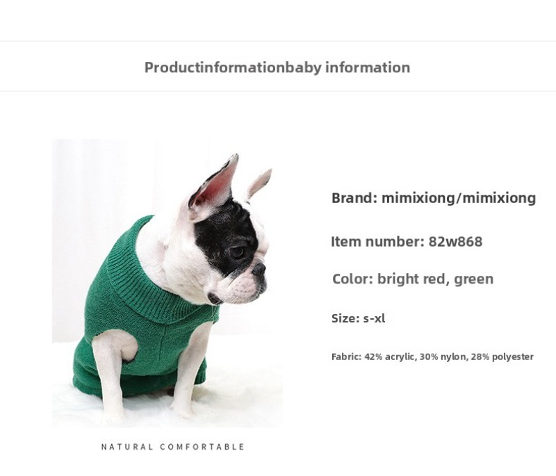 Reindeer Pattern Acrylic Dog Vest for Christmas