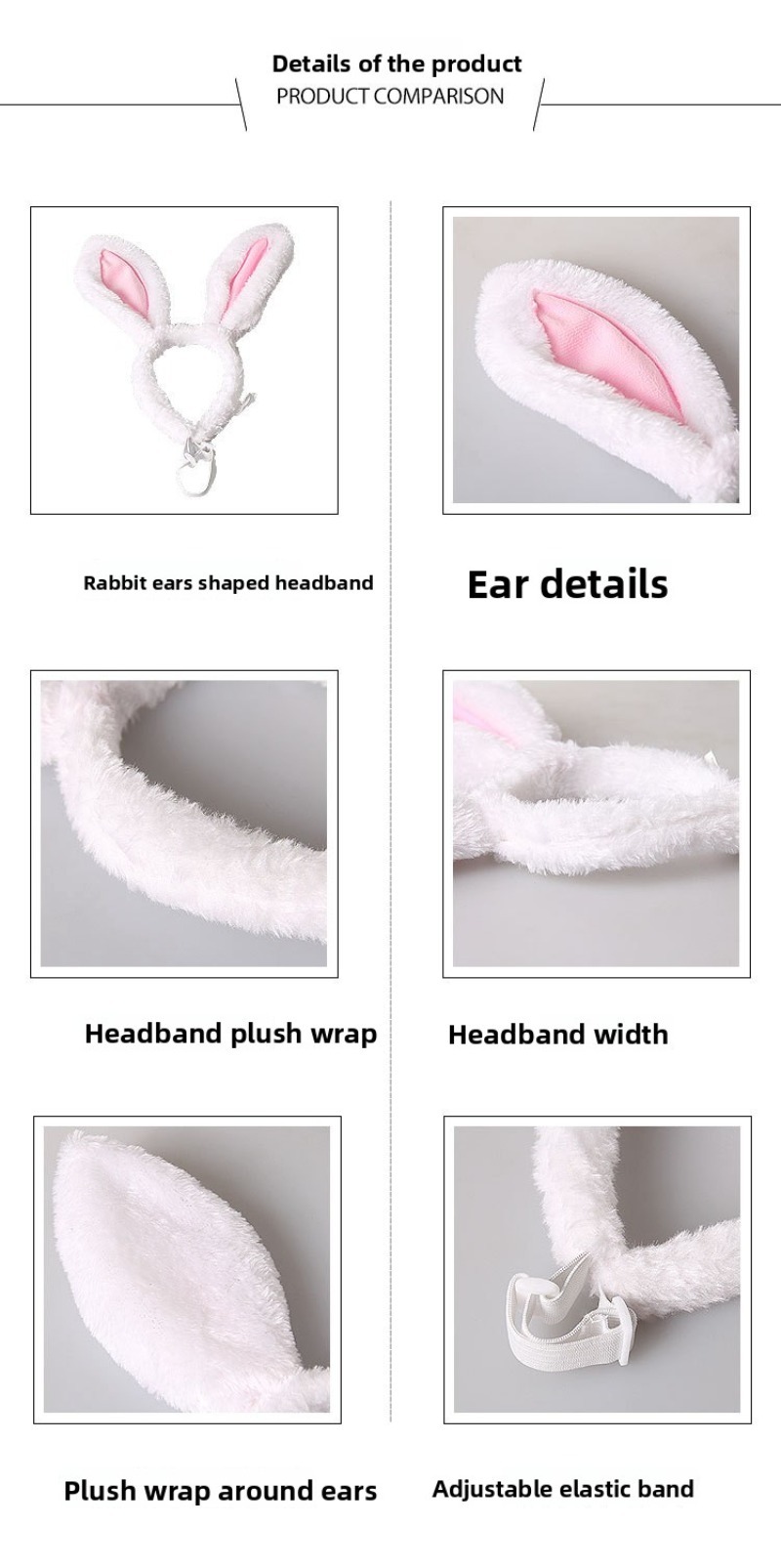 Cartoon Plush Rabbit Ear Pet Headband
