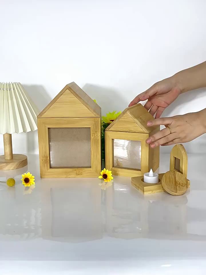 Wooden Pet Cremation Urn with Photo Frame