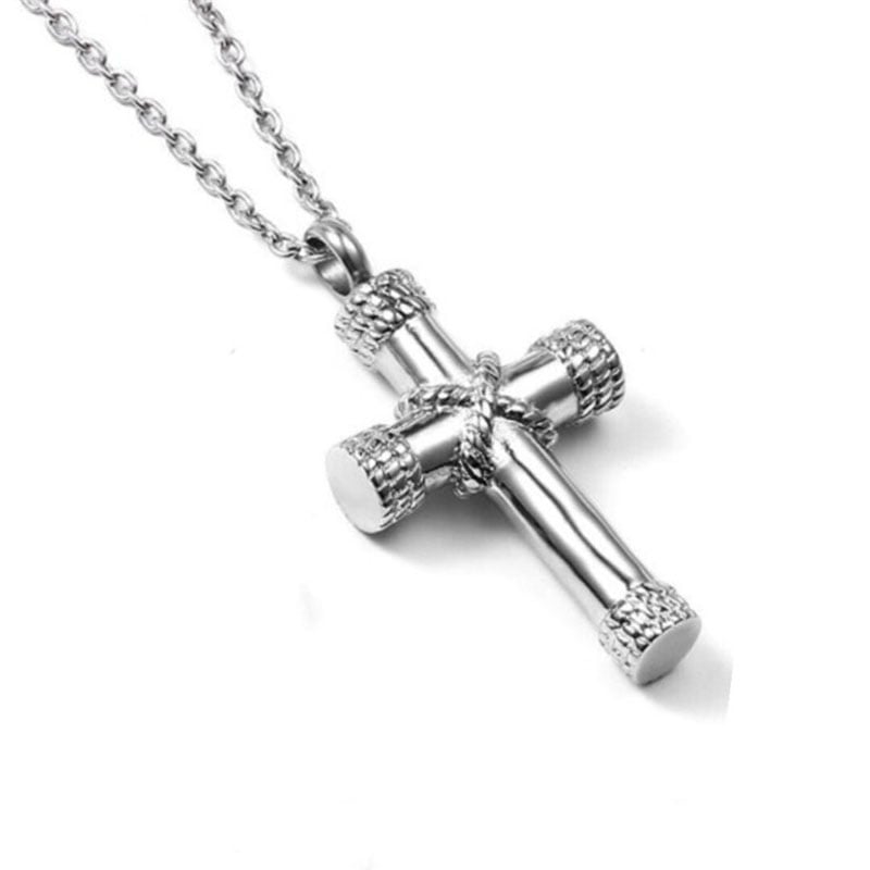 Cross Shape Memorial Pet Necklace Urn