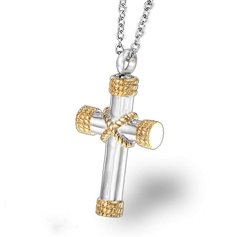 Cross Shape Memorial Pet Necklace Urn
