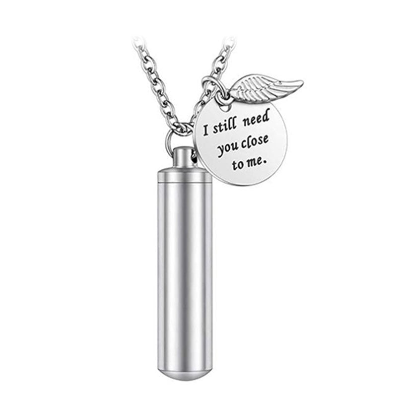 Wing Cylinder Stainless Steel Ashes Urn