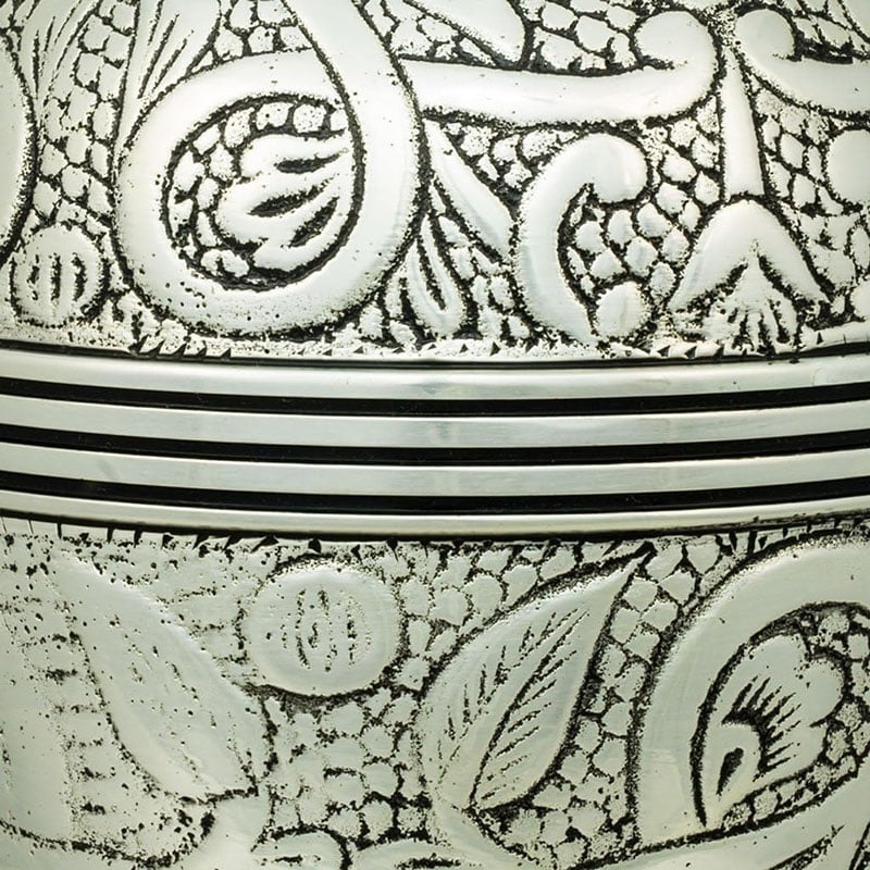 Small Silver Embossed Pet Urn