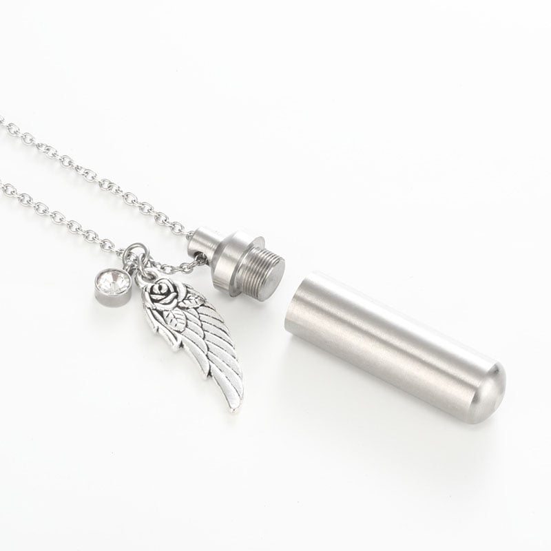 Angel Wing Memorial Keepsake Urn Necklace