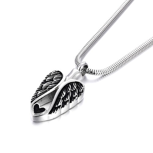 Winged Heart Pendant Cremation Urn