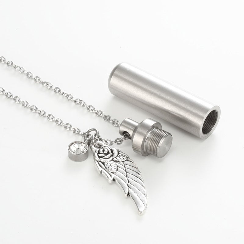 Angel Wing Memorial Keepsake Urn Necklace