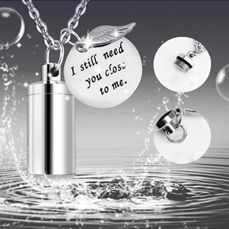 Wing Cylinder Stainless Steel Ashes Urn