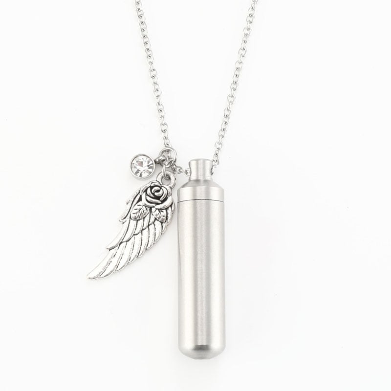 Angel Wing Memorial Keepsake Urn Necklace