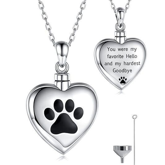 Dog Claw Heart Shaped Perfume Urn Pendant