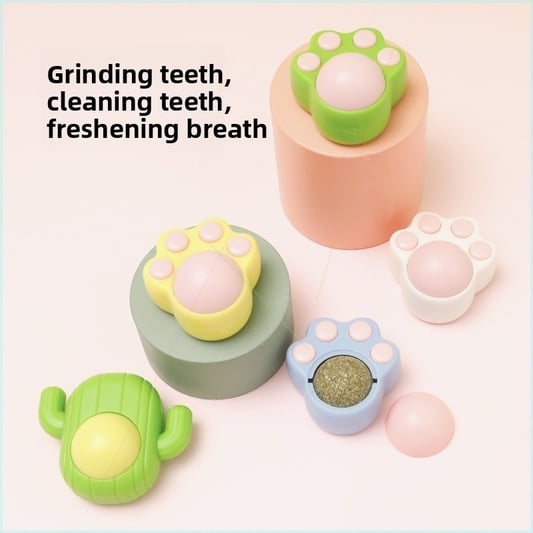 Interactive Catnip Ball Teeth Cleaning Toy for Cats