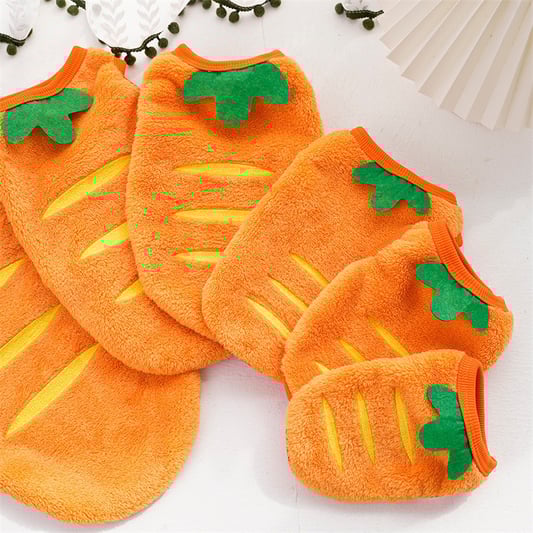 Flannel Carrot Pattern Vest for Cats in Winter