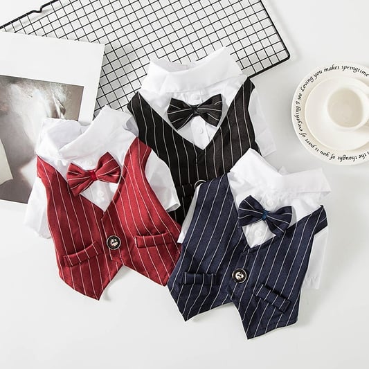 Formal Wedding Tuxedo Suit with Bow Tie for Dogs