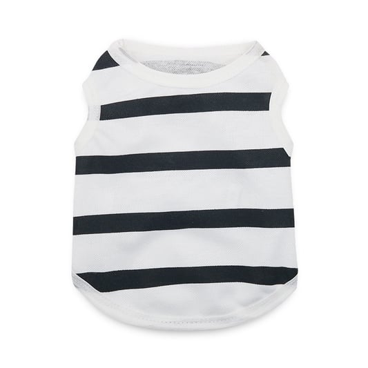 Striped Cotton Tank Top with Heart Decoration