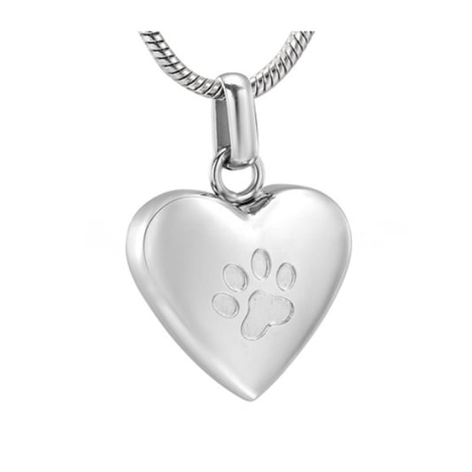 Pendant Paw Print Pet Heart Urn Necklace