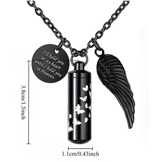 Butterfly Themed Cylinder Pet Urn Cremation Jewelry