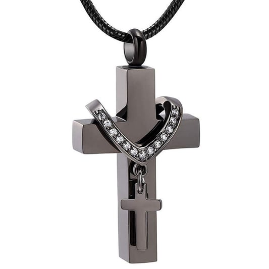 Memorial Cross Pet Ashes Stainless Steel Necklace