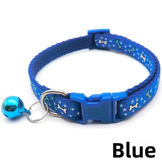 Leopard Print Nylon Pet Collar with Colored Bell