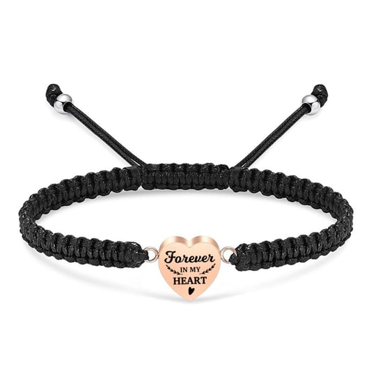 Adjustable Black Braided Rope Pet Ashes Bracelet