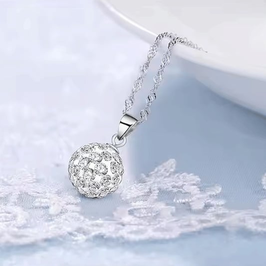 Diamond Ball Pet Ashes Storage Urn Necklace