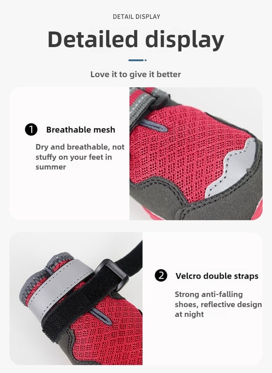 Summer Waterproof Dog Shoes with Anti-Slip