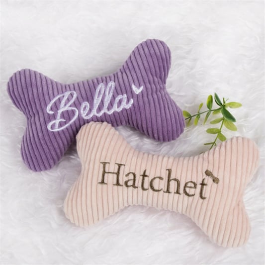 Striped Velvet Squeak Toy for Bite Training