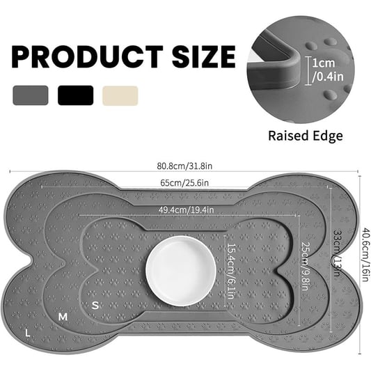 Bone-Shaped Silicone Pet Feeding Mat