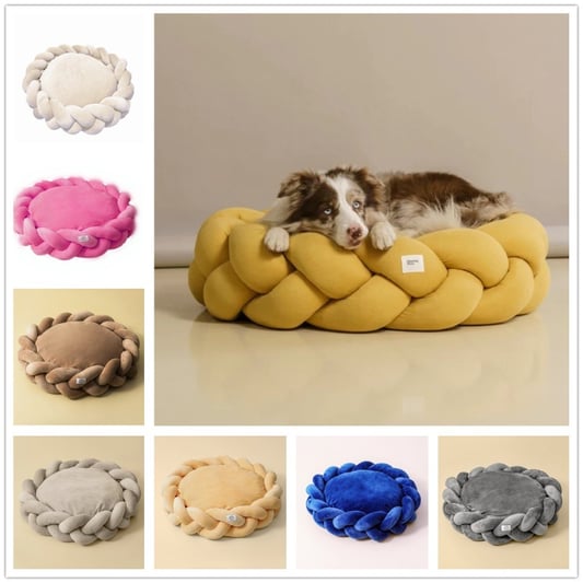 Luxury Suede Round Pet Bed Custom Colors