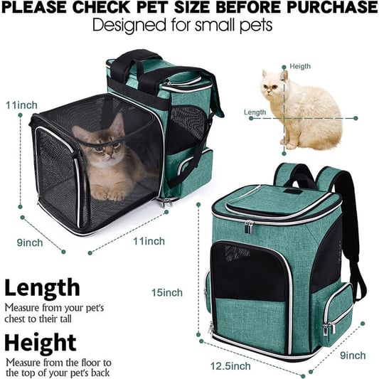 Square Foldable Breathable Pet Backpack for Travel