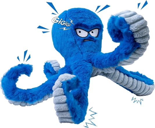 Squeaky Plush Octopus for Small Pets