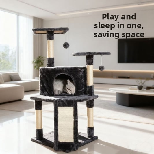 Classic Cat Tower with Scratching Frame