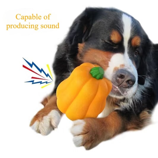 TPR Pumpkin Ball Chew Toy with Squeaker